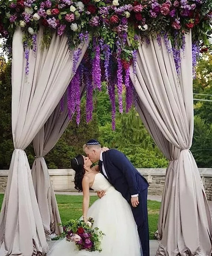 24pzs Flores Artificial Wisteria Decoración Fiesta Boda 1.1m Lila