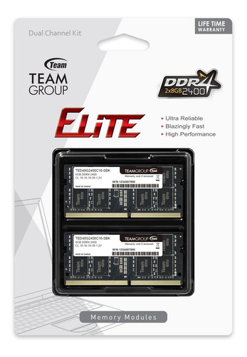 Memoria Ram 16gb (2x8gb) Ddr4 2400mhz Sodimm Teamgroup