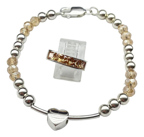 Pulsera De Plata 925 Con Cristal