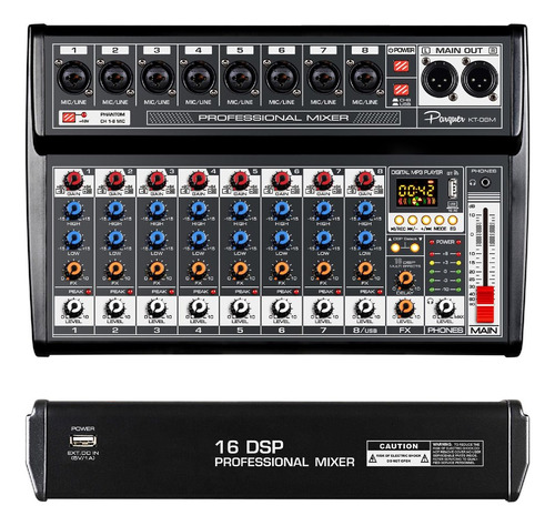 Consola Parquer Kt-08m 8 Canales Con Efectos Musicapilar