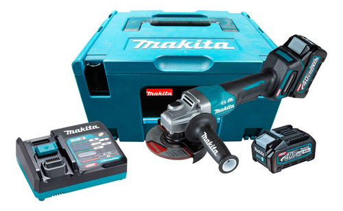 Esmerilhadeira Ang. A Bateria 40v Xgt Ga013gm201 220v Makita Cor Azul