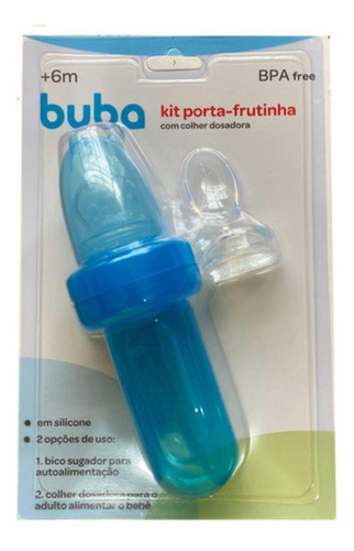 Kit Porta Frutinha E Colher Dosadora Buba Azul - 30ml