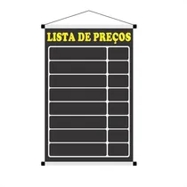 Comprar 1 Banner Lousa Escrever Com Giz Tabela Preço Ref. 78b