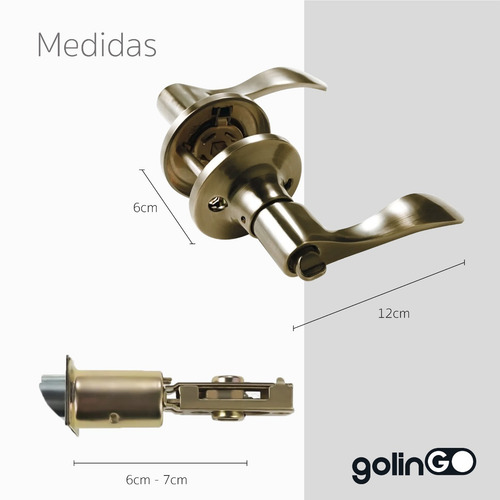 Cerradura Manija Recámara Puerta Palanca Paso Baño Solvex