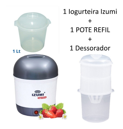 Dessorador P/ Iogurte Grego + Iogurteira Izumi +1 Pote Refil + 10 Fermento 