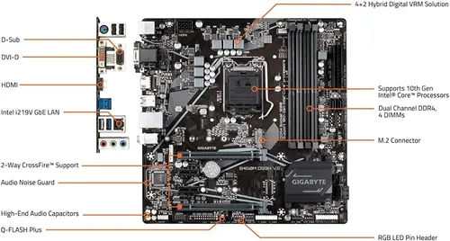 Placa Madre Gigabyte B460m Ds3h V2 Intel 10ma Generación