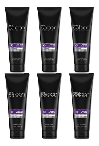 Kit X 6 Shampoo Matizador Violeta Silver Blonde Issue 250ml