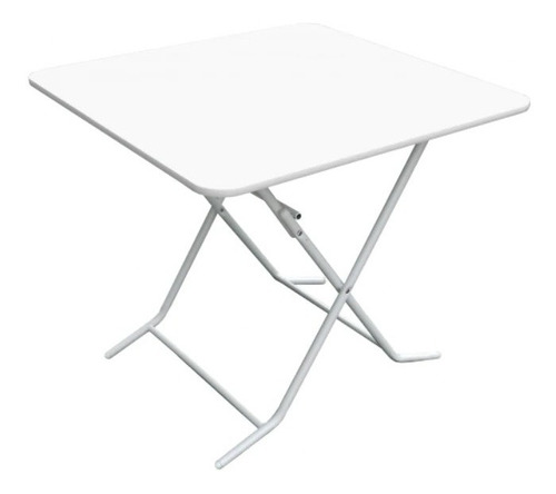 Mesa Plegable Cuadrada 83x83cm Blanca Melamina