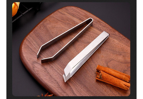 Pinça Culinária Remover Espinha Peixe Osso Cozinha Aço Inox Cor Prateado Ponta Oblíqua
