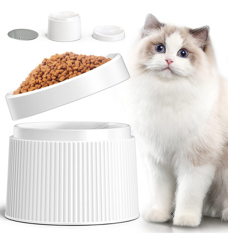 Ipettie Tazón Elevado Para Comida Para Gatos Plato Para Gato