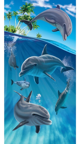 Toalla De Playa De Terciopelo De Delfines Nadando Desde La .