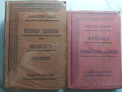 Antiguos Manuales Musica En Italiano. Lote De 2. Ian 794