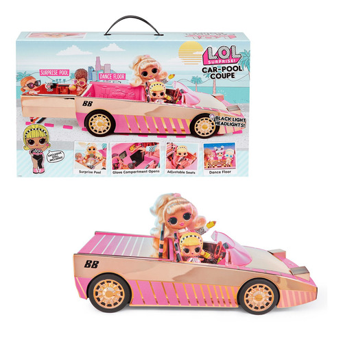 Lol Coche Coupe C/muñeca Exclusiva, Piscina Y Pista De Baile