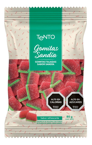 Gomitas Tajadas Tento Sabor Sandia 80 G