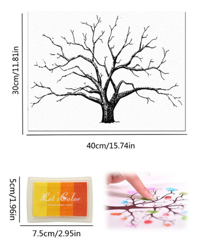 Libro De Registro De Invitados Con Inkpad Tree