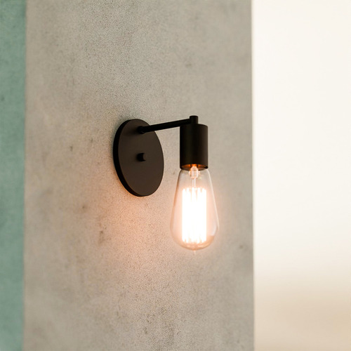 Luminária Arandela De Parede Retro Reta Alumínio E27 Estrutura Marrom Mf190 Mega Forte Iluminação