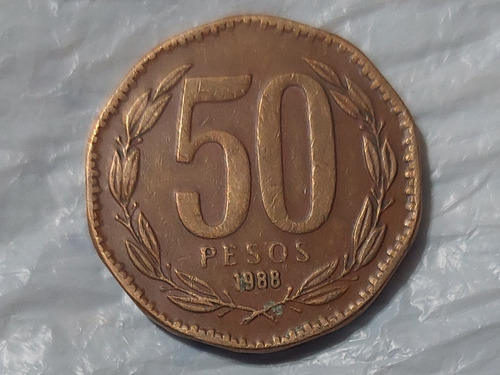 Moneda 50 Pesos Chile Año 1988