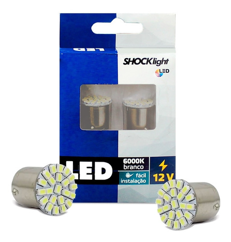 Kit Lâmpadas Led 1157 Luz De Teto 22 Smd-1206 2 Polo 12v