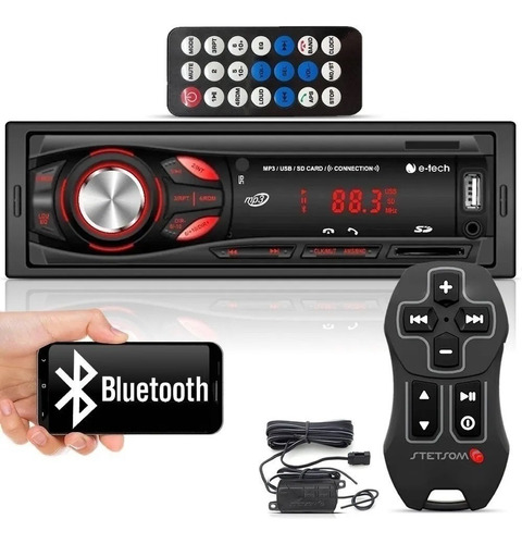 Aparelho Som Bluetooth Rádio Mp3 + Controle Longa Distância