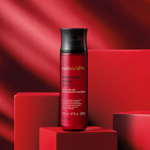 Combo Nativa Spa Morango Ruby: Body Splash 200ml + Loção Corporal 200ml