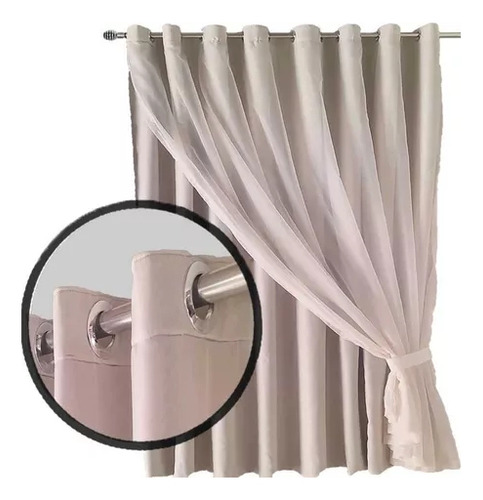 Tela de paja Bruna Blackout de 5,50 x 3,50 cm, color beige
