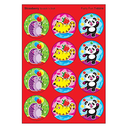Stickers Aromáticos De Fresa  Furry Fun , 48 Unidades