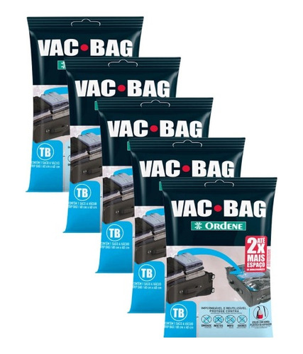 Combo X 5 Bolsas Al Vacío Vac Bag Ordene 60x40cm Ideal Viaje