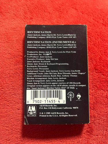 K7 Janet Jackson Rhythm Nation Single De Época Eua
