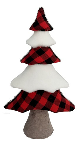 Arbol Arbolito Decoracion Navidad Diseño Leñador Con Nieve Color Rojo Y Blanco