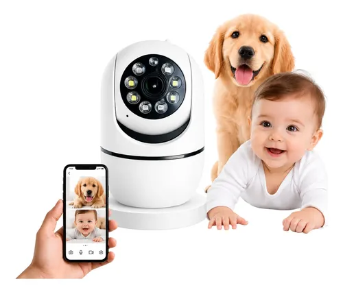 Câmera Baba Eletrônica Wi-fi Sem Fio Visão Noturna Áudio 360 127/220v Branco