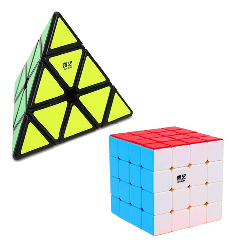 Cubo Rubik Pack Qiyi: Piramide + Qiyuan 4x4
