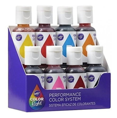 Colorante Comestible Liquido X 8 Colores Sistema Wilton