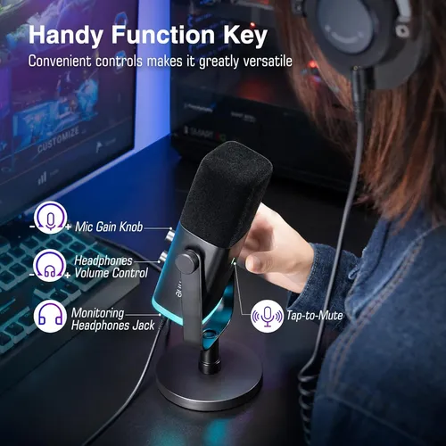 Microfono Dinamico Fifine Xlr / Usb Para Grabacion De Podcas Black