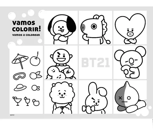 Desenhos do BT21 para Colorir e Imprimir - Colorir Tudo