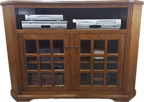 American Heartland Oak Tall Curve Corner Tv Stand In