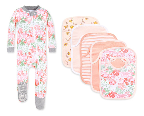 Burts Bees Baby Baby-girls - Pijama Con Pies Y Cremallera Y.