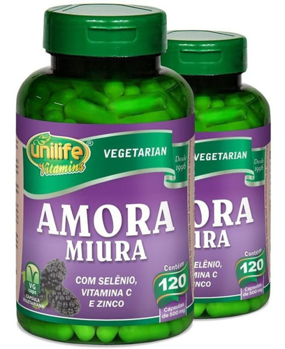 Kit 2 Amora Miura - Unilife - 120 Cápsulas Sabor Sem Sabor