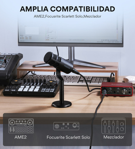 Micrófono Maono Pd100 Xlr Podcast Dinámico Cardioide