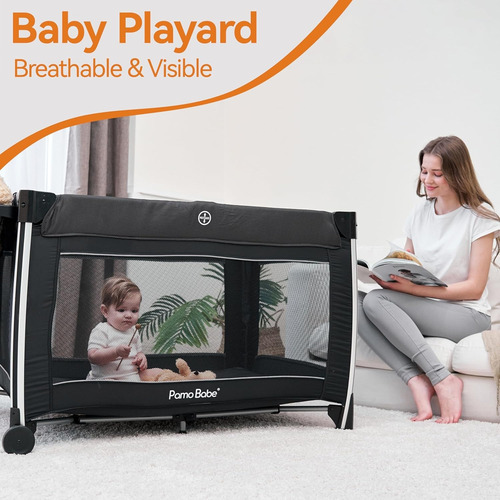Cuna Corral Para Bebé Con Moisés Pamo Babe 4 En 1 Plegable