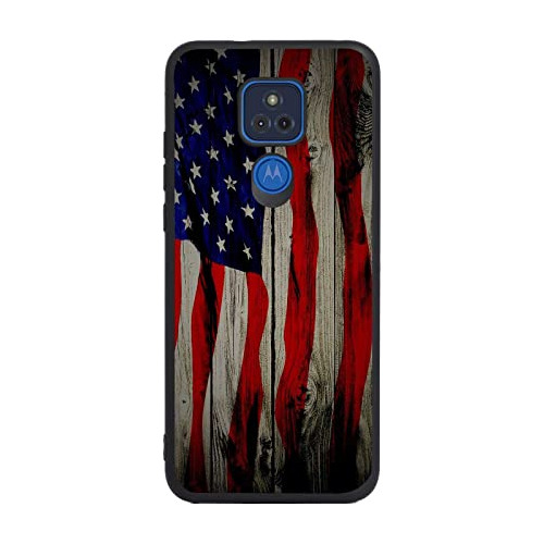 Funda Para Moto G Play 2021 Retro Usa American Flag Old W-02