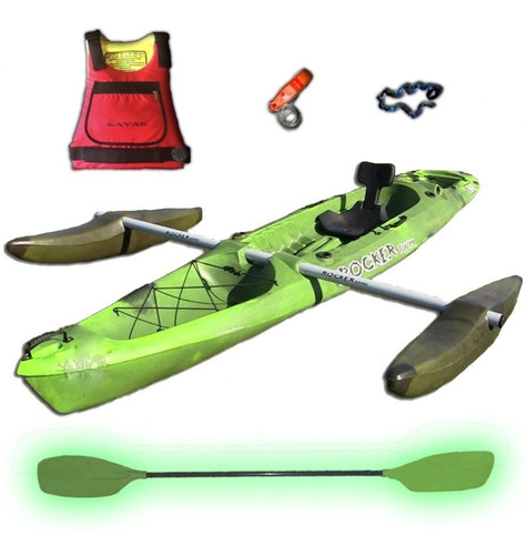 Kayak Rocker Twin Con Flotadores Combo 4 Freeterra
