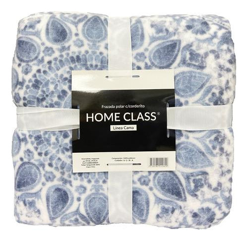 Frazada Home Class 2 Plazas Reversible Polar Y Corderito Color Arab Azul