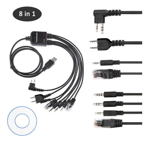 Cable De Programación Usb 8 En 1 For Motorola Tyt Baofeng