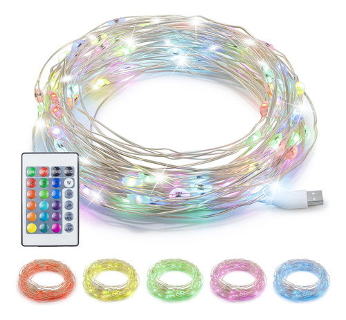 8 Luz Hada Que Cambian Color 33 Pie 100 Led Funciona Usb