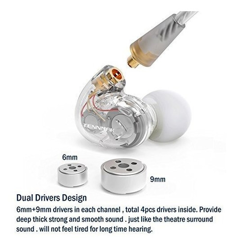 Imagen 9 de 10 de Tennmak Pro Dual Dynamic Driver Deporte Profesional En El