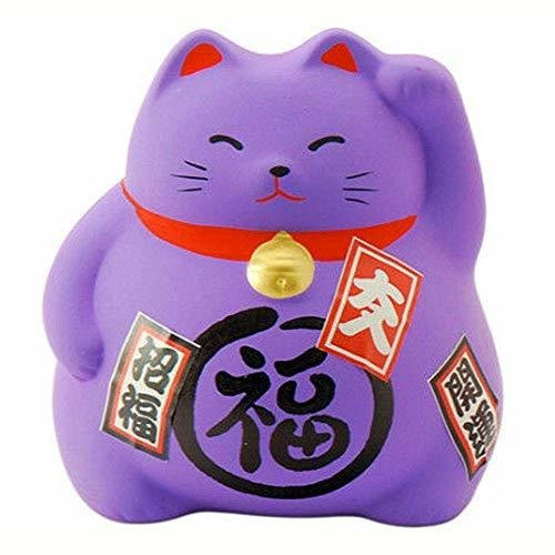 Cerámica Japonesa De Maneki Neko Feng Shui Fortuna Gato De L