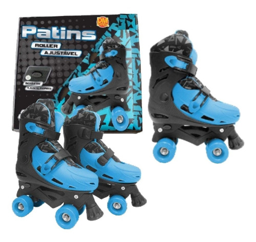 Patins Ajustável Quad Masculino Conforto E Segurança 4 Rodas