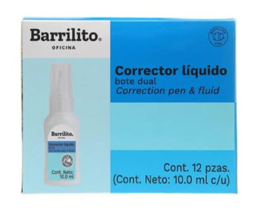 Corrector Líquido Barrilito Dual Bote 10ml Cl10 /v