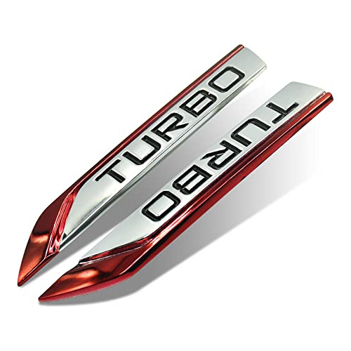 Emblema De Logotipo Turbo, Par De Emblemas Turbo De Met...