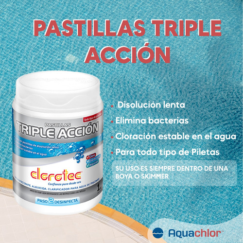 Pastillas De Cloro Para Piletas Clorotec Triple Acción 10kg